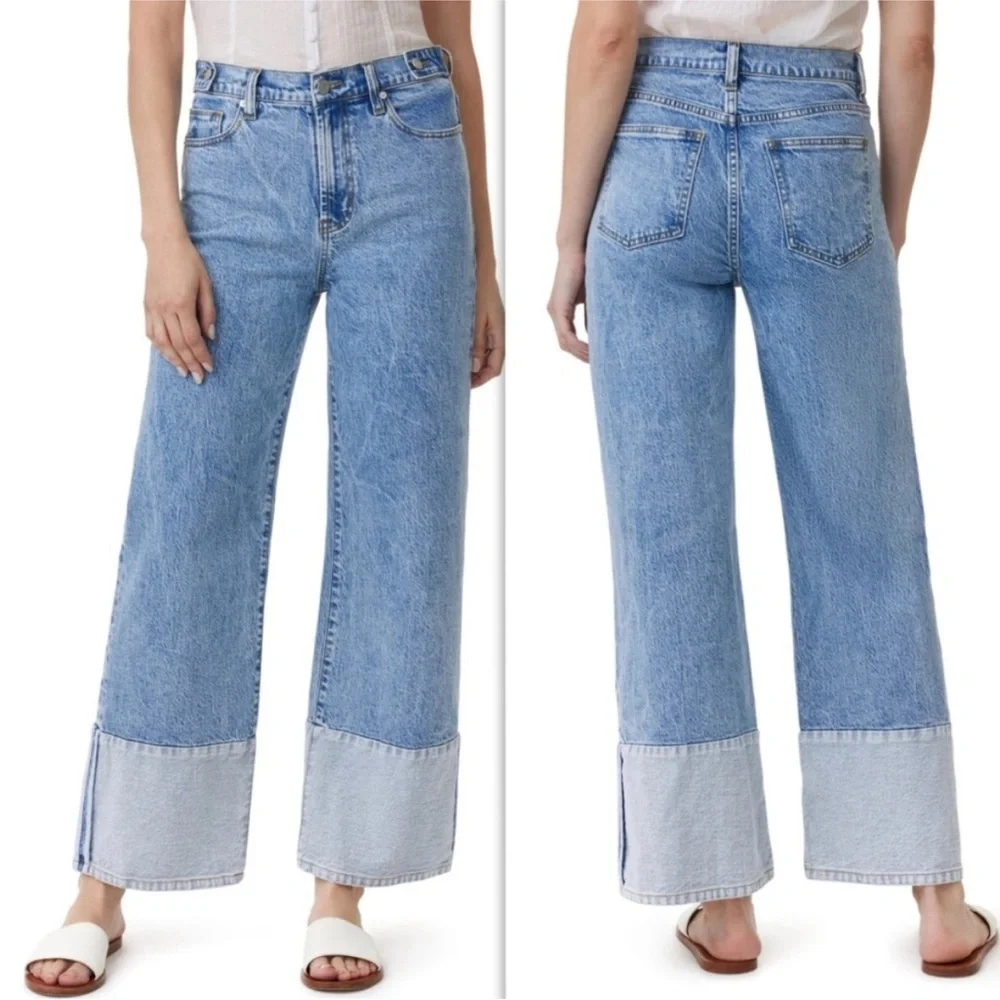 Habitual Two-Tone Blue Flare Jeans - Picture 1 of 8